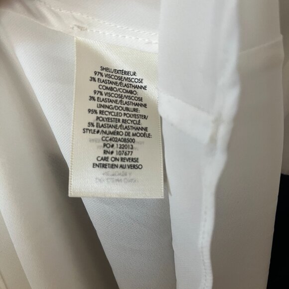 ALICE + OLIVIA Rosa Asymmetrical Midi Slip Dress White and Black Size 6 - Picture 7 of 8